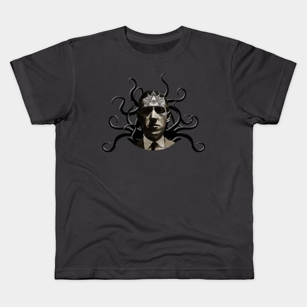 Lovecraft Tentacles Third Eye Psyclopean Kids T-Shirt by AltrusianGrace